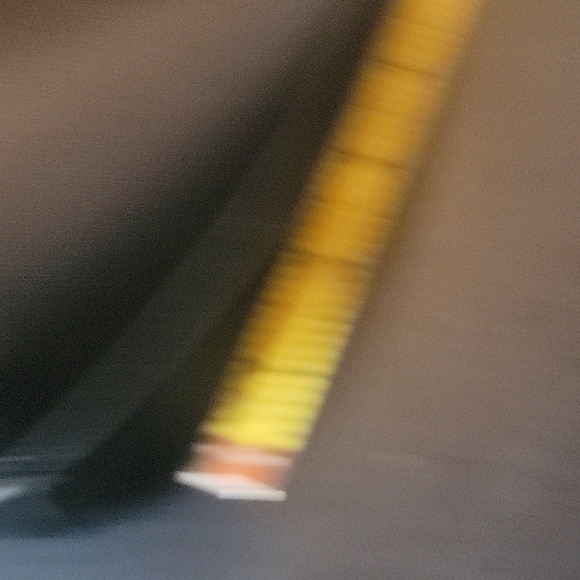 Black Bag w Strap Deep w/wooden handles.  Worn in some spots. Good condition. - Picture 9 of 10